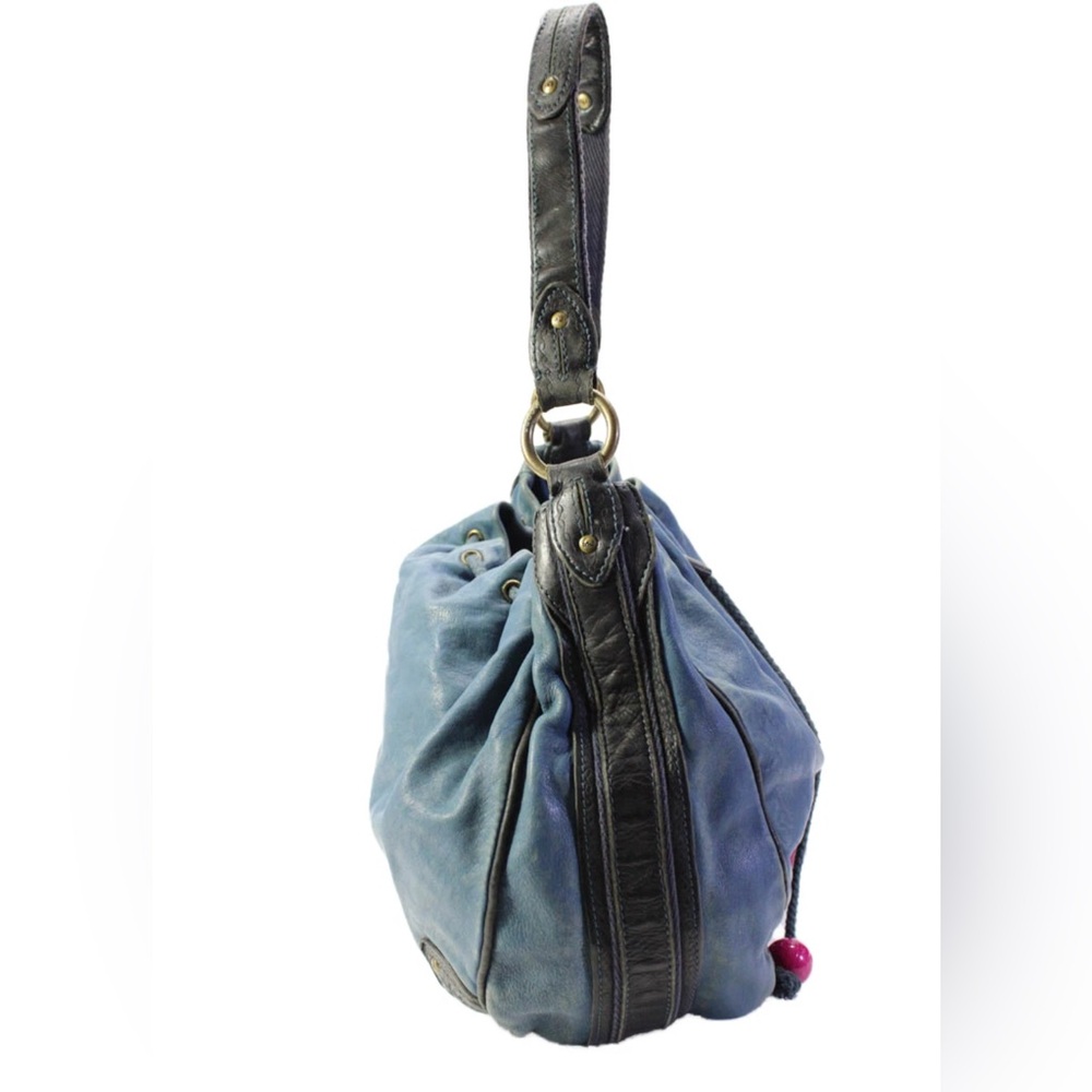 Marc Jacobs Stylish Blue Hobo Bag Leather Drawstring - Picture 3 of 8